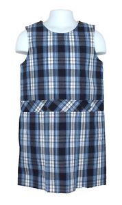 Girls Plaid Drop-Waist Jumper